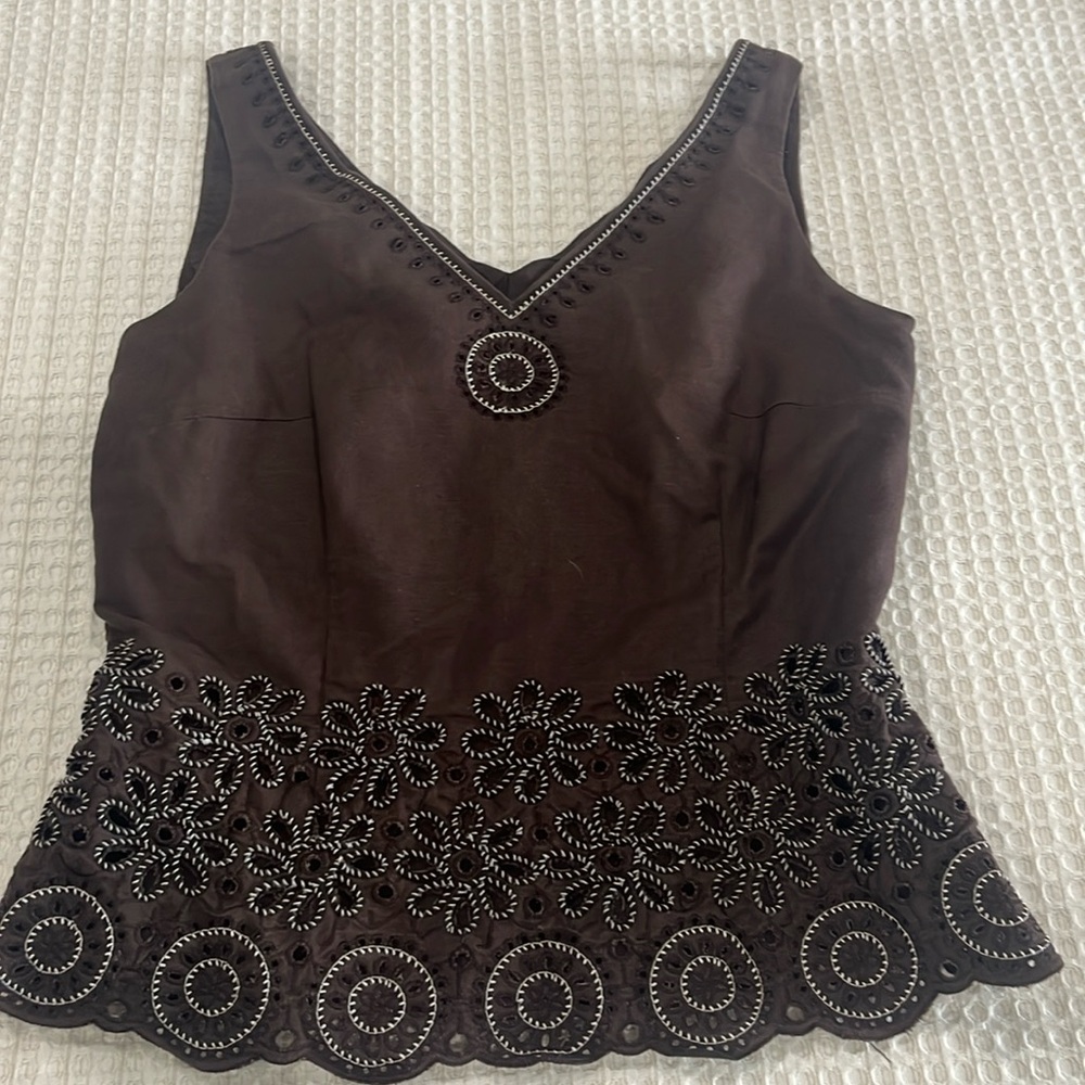 Linen and Cotton Embroidered Top 6